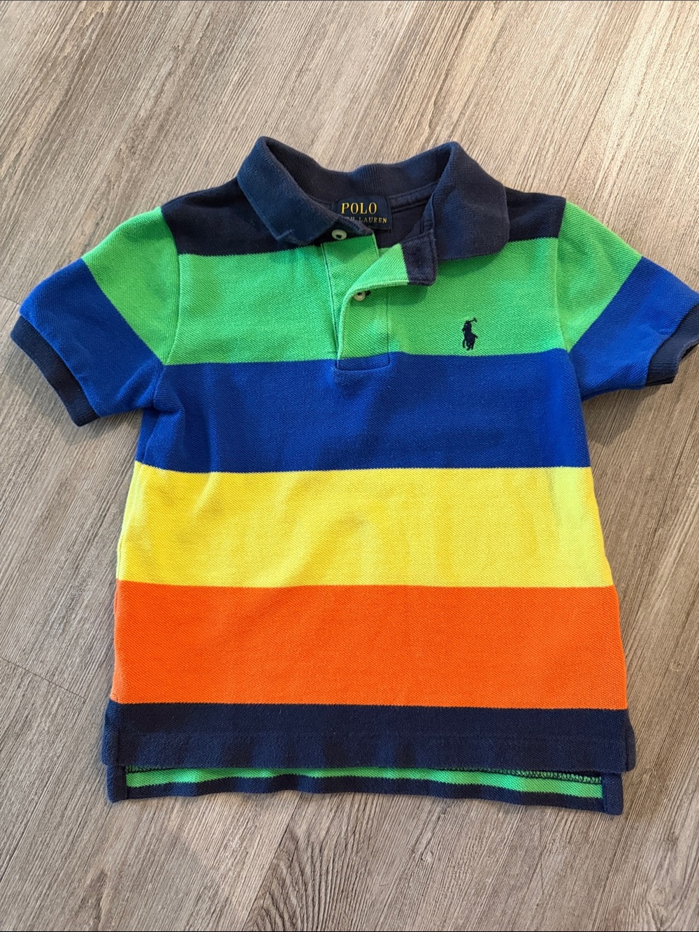 Polo by Ralph Lauren Boys' Multi-Stripe Polo Shirt - Green/Blue/Yellow/Orange